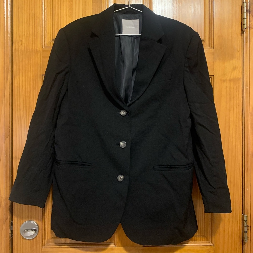 Everlane 80’s Italian Wool Black Blazer - Picture 8 of 13